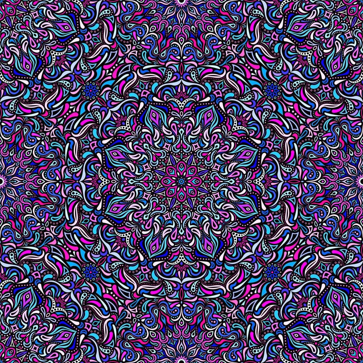 Pink - Blue - Purple Mandala Fabric 2008.1