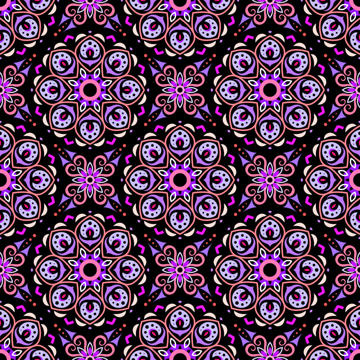 Purple - Red Mandala Fabric - 183