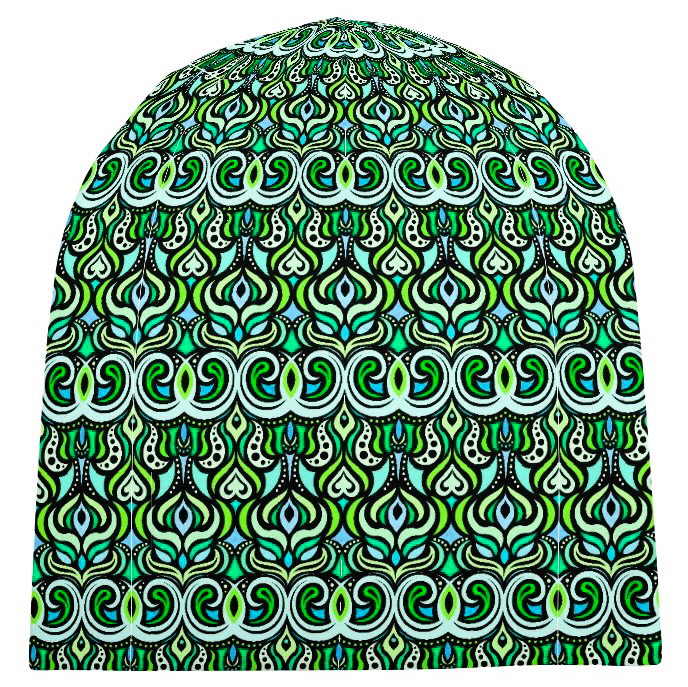 Green - Turquoise - Blue Velvet Hat
