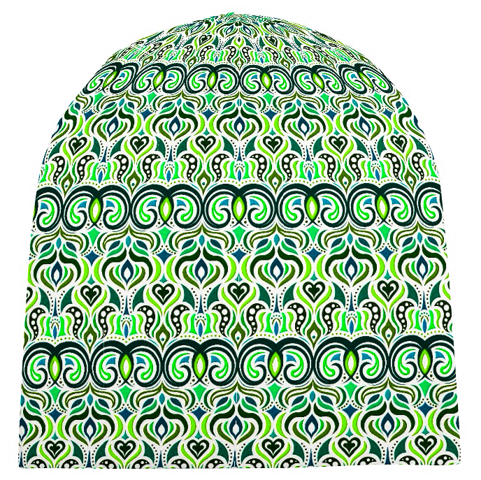 Green - Turquoise - Chartreuse Velvet Hat