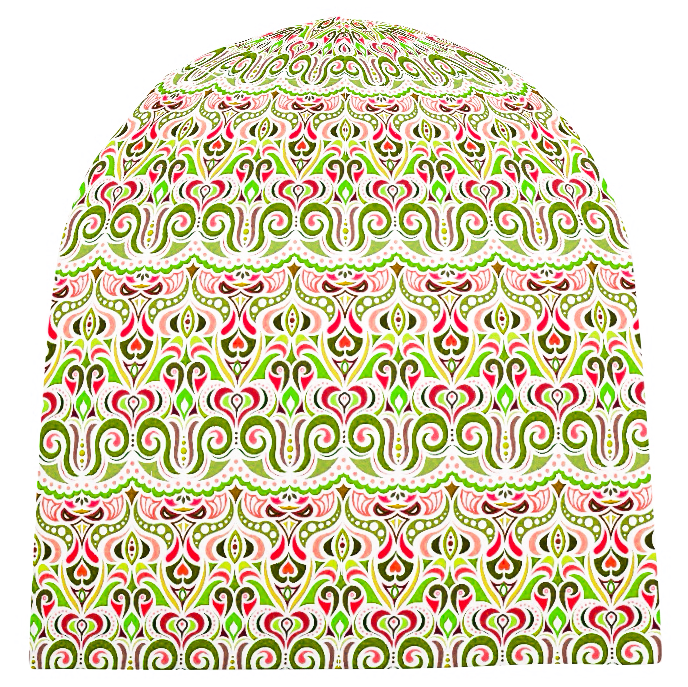 Green - Red - Chartreuse Velvet Hat