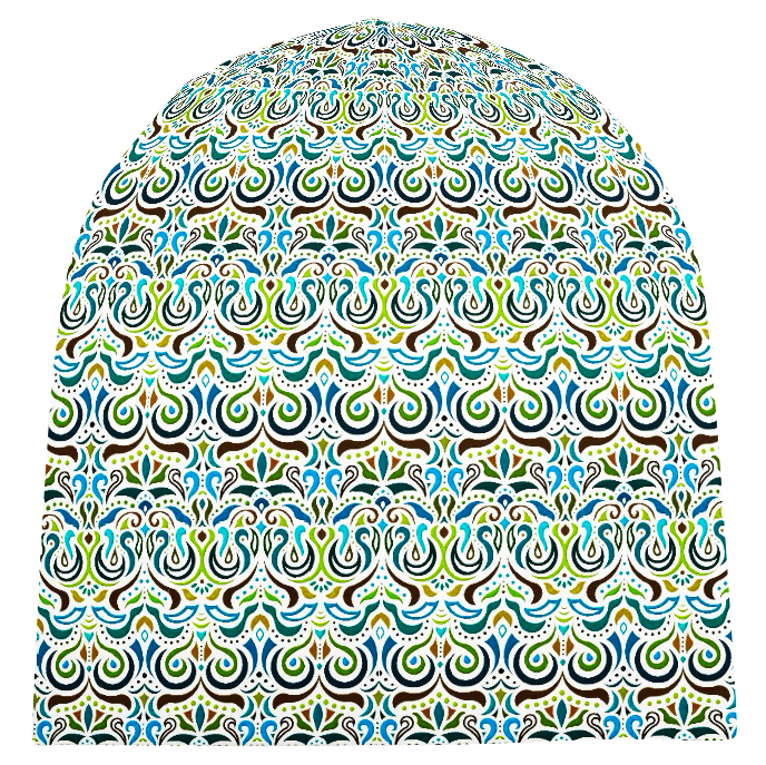 Turquoise - Green - Brown Velvet Hat