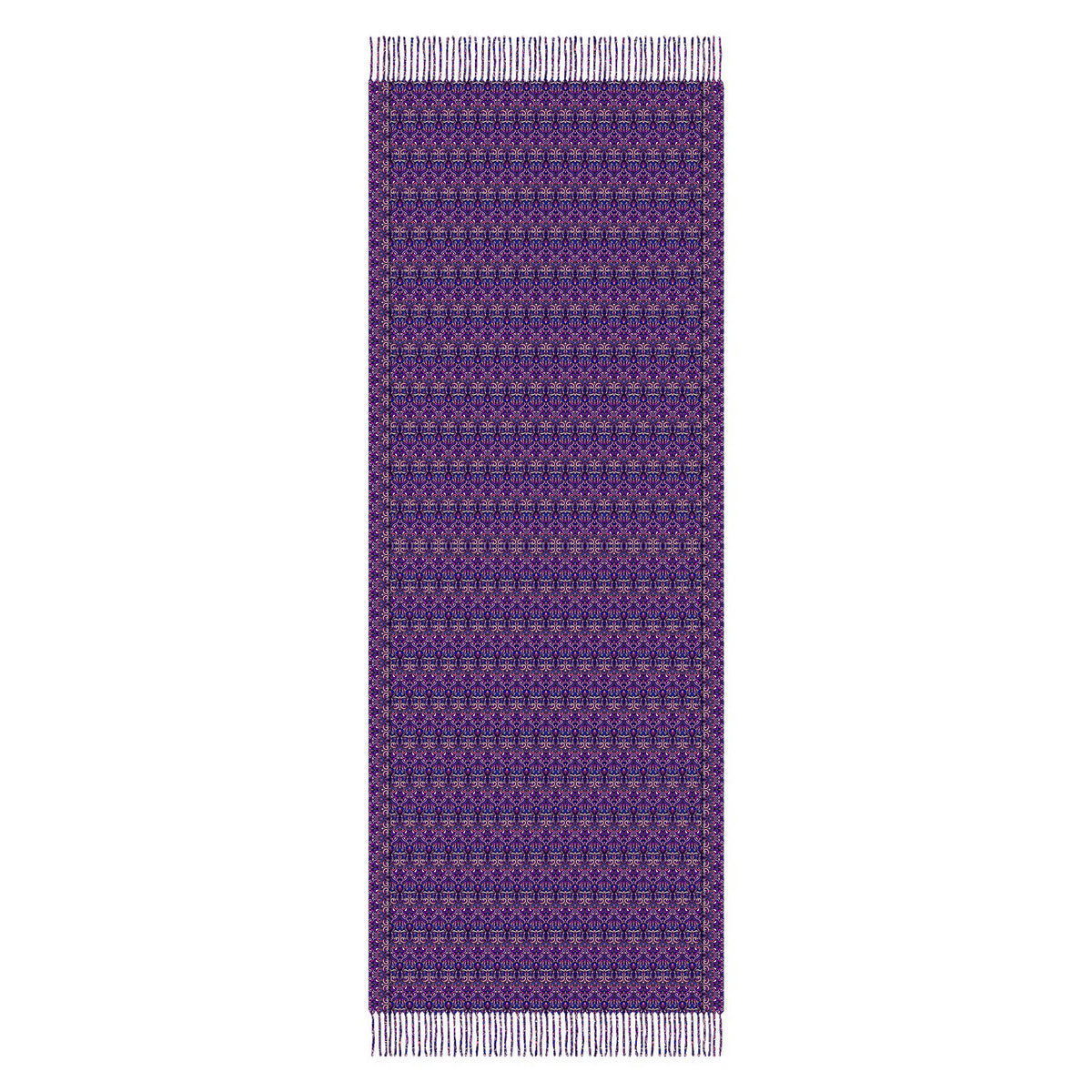 Purple - Pink - Blue Abstract Doodle Scarf with Tassels
