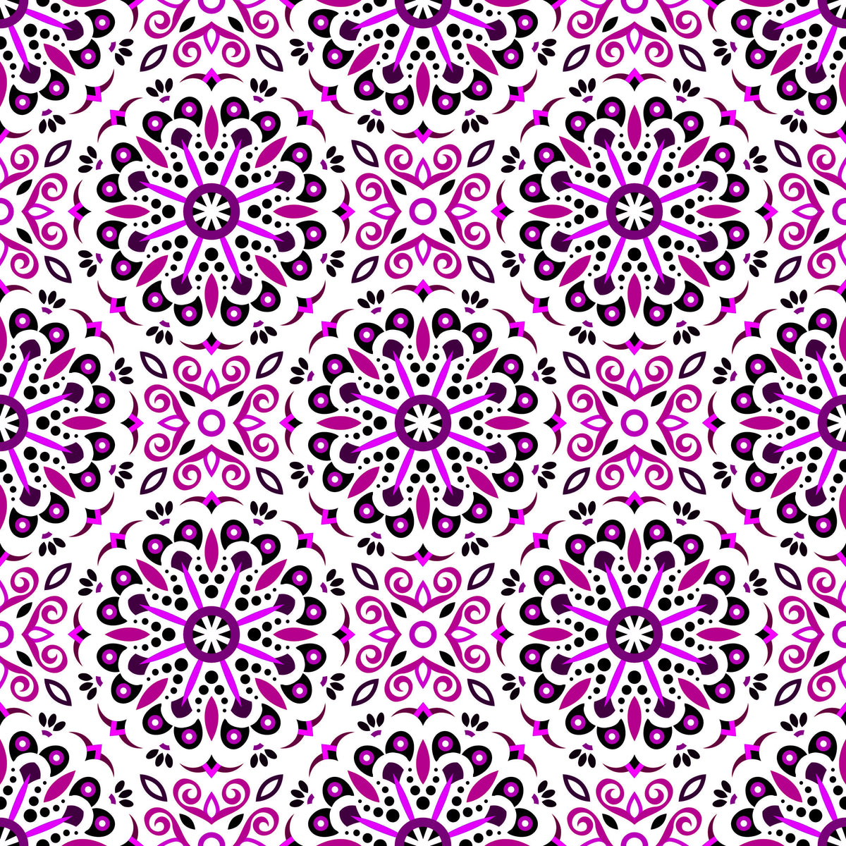 Purple Mandala Fabric - 156i