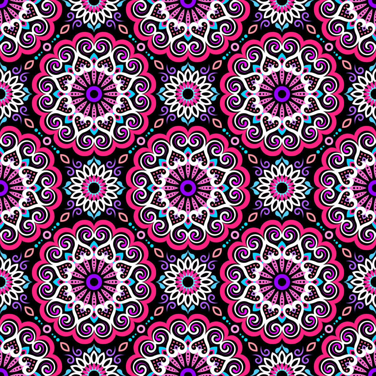 Pink - Purple - Blue Mandala Fabric - 179