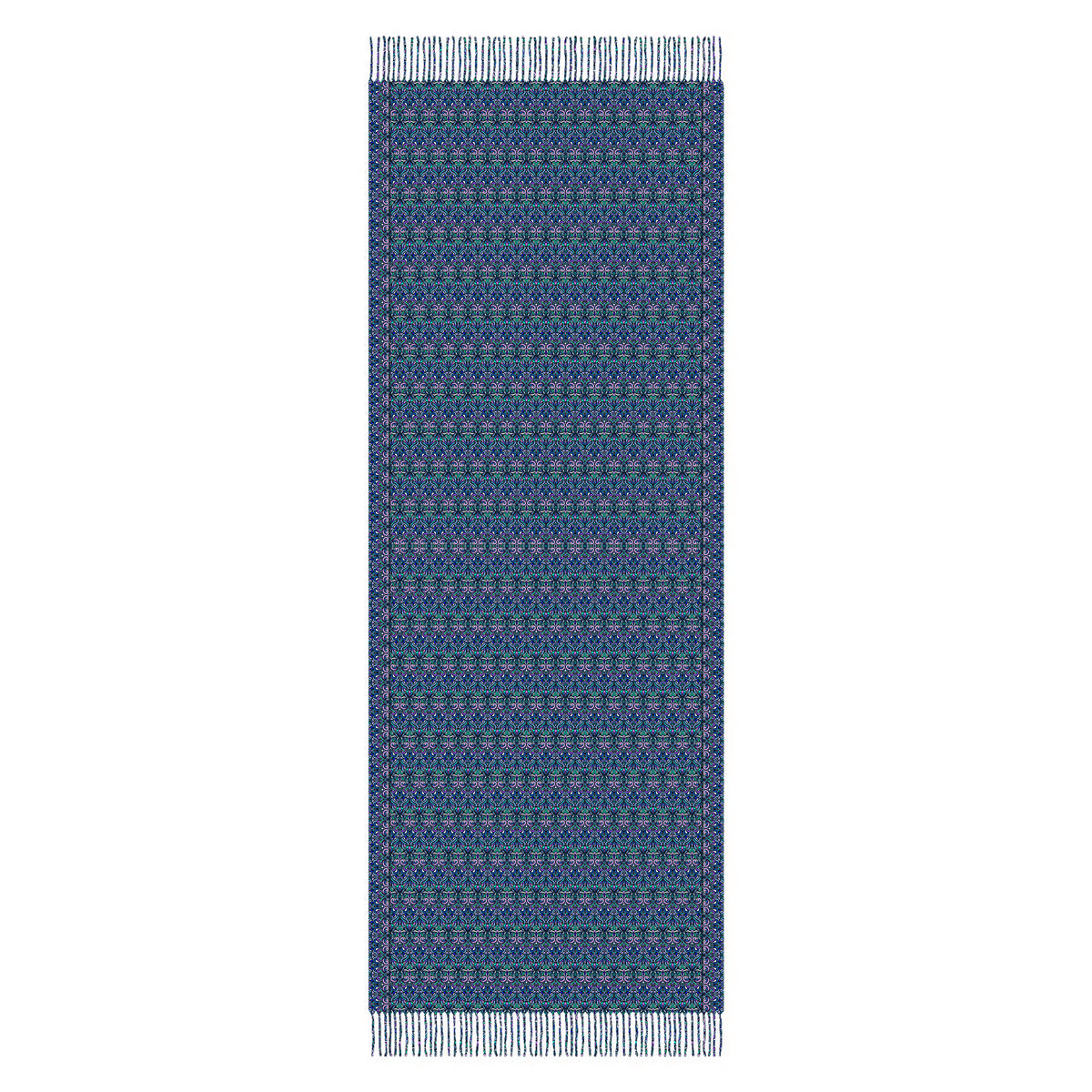 Blue - Purple Abstract Doodle Scarf with Tassels