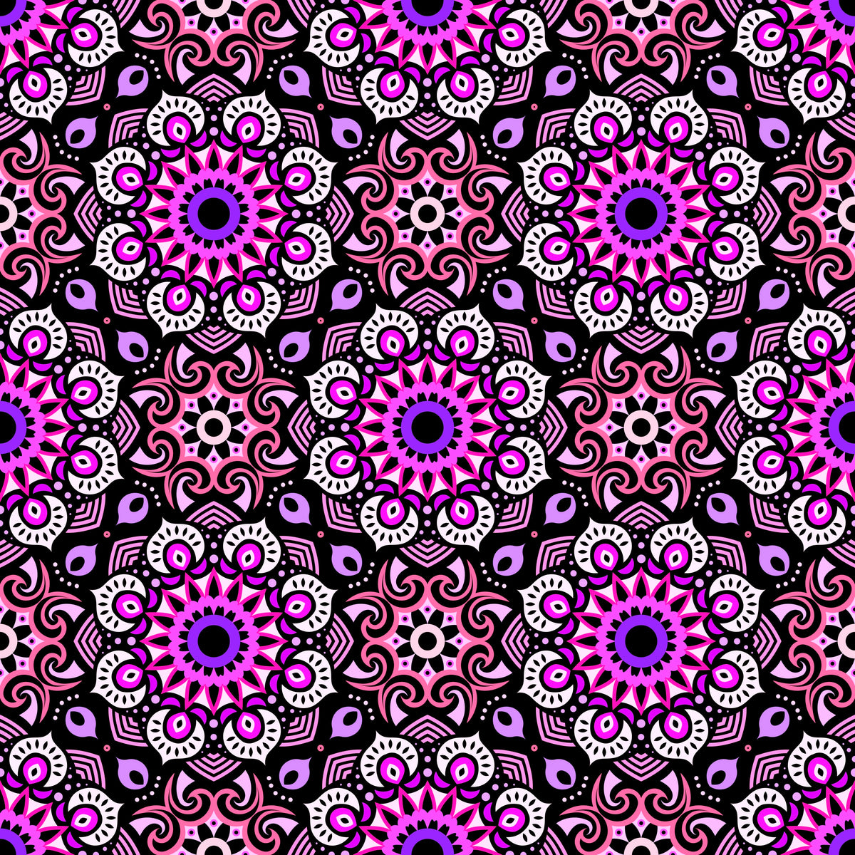 Pink - Purple Mandala Fabric - 193