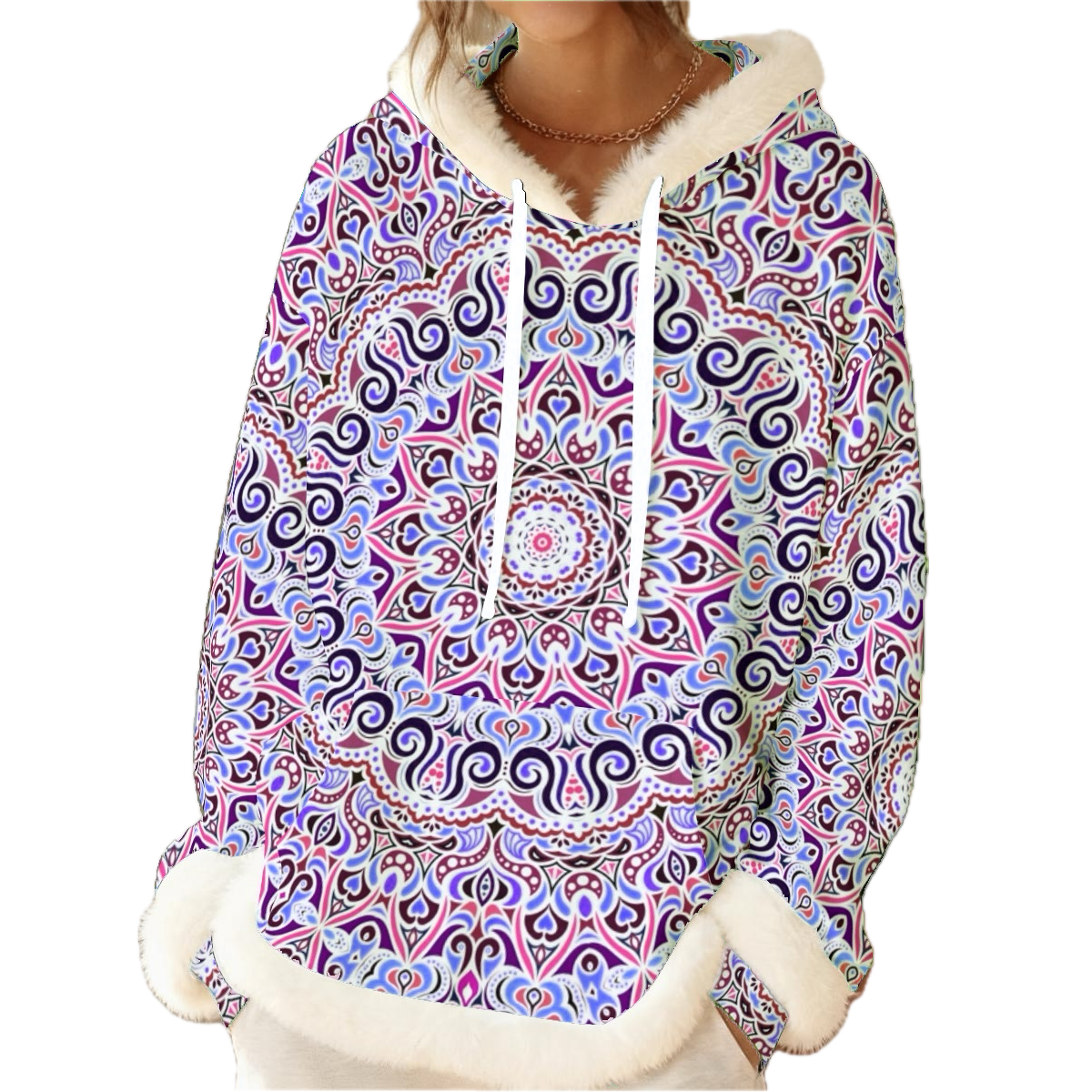 Blue - Pink - Purple Fuzzy Hoodie