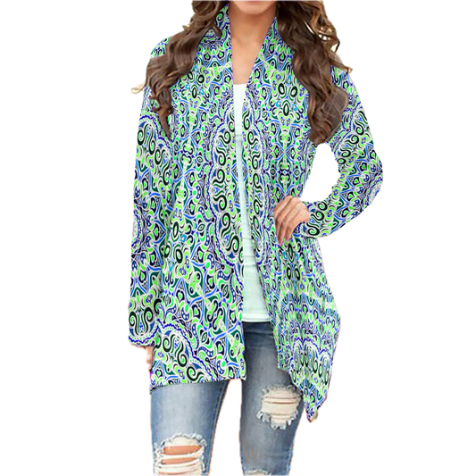 Green - Blue Cardigan