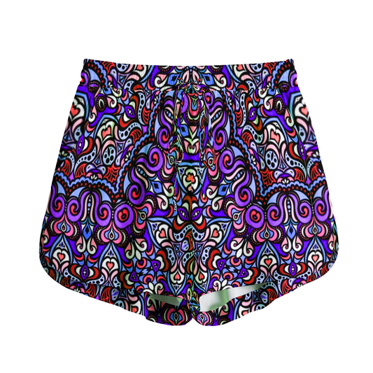 Purple - Red - Pink Rayon Shorts