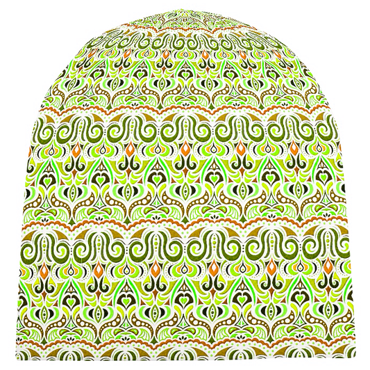 Green - Orange - Brown Velvet Hat