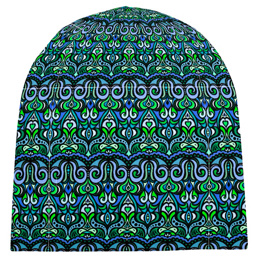 Green - Turquoise - Blue Velvet Hat