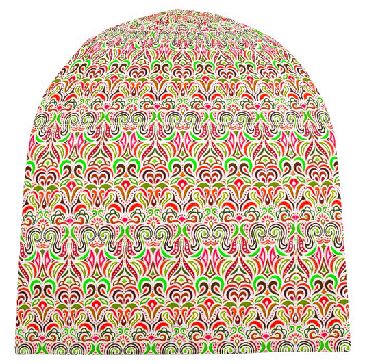 Green - Orange - Red Velvet Hat
