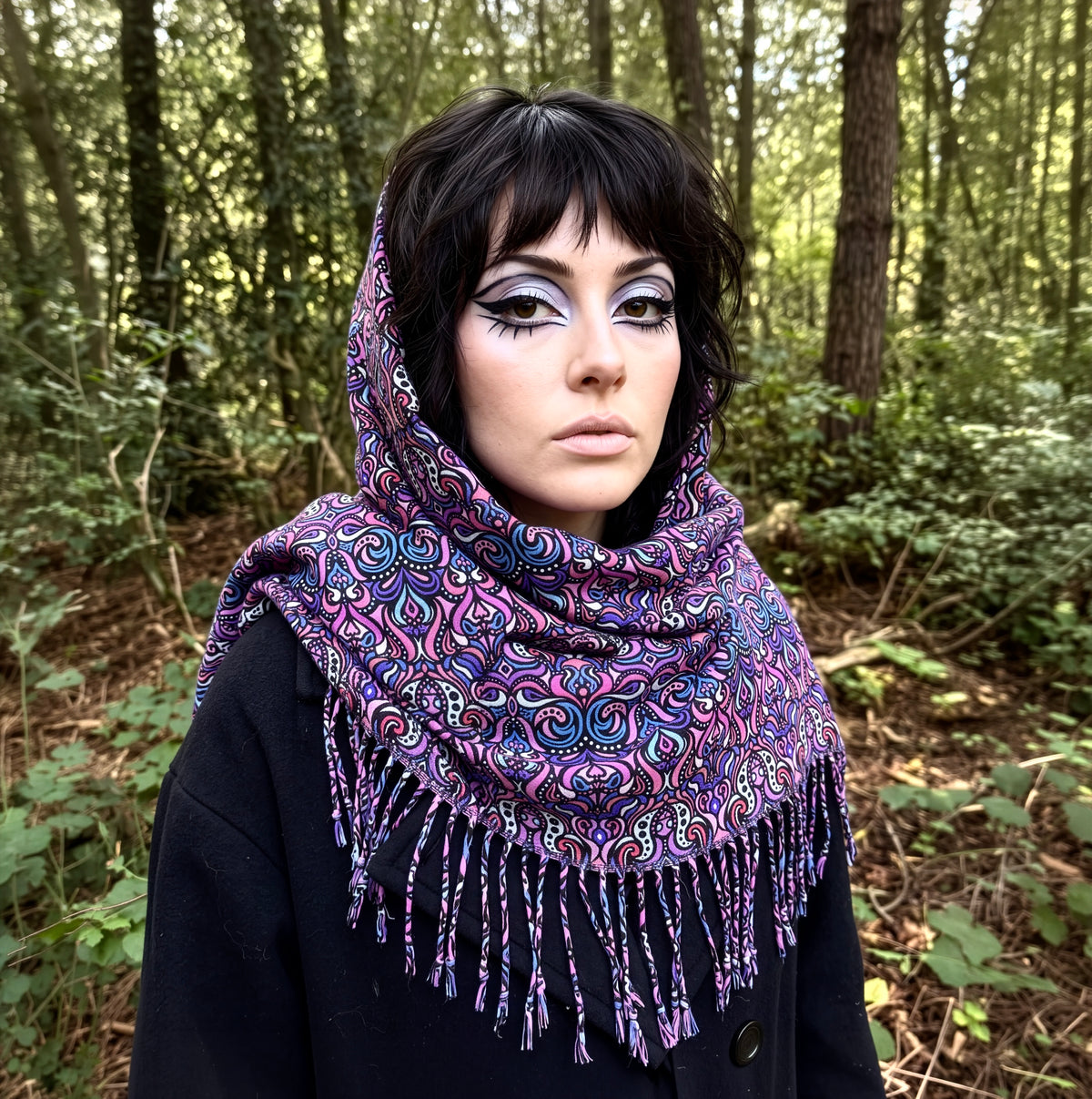 Mosaic Scarf with Tassels