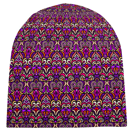 Purple - Coral - Red Velvet Hat