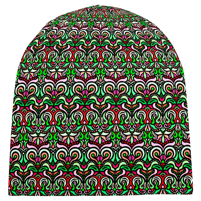 Green - Pink - Red Velvet Hat