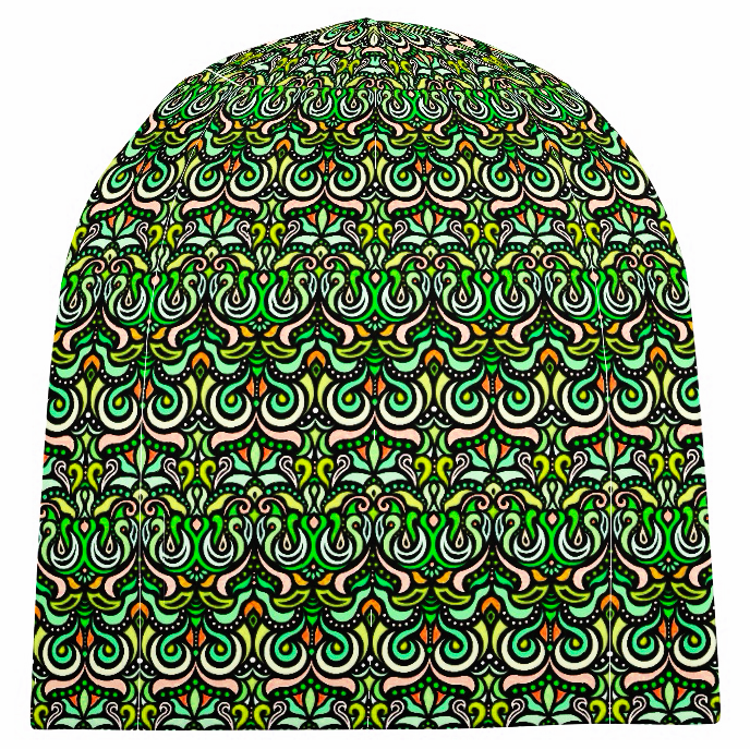 Green - Yellow - Orange Velvet Hat